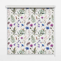 VNÚTORNÁ roleta - okenná roleta - roleta - 130x140 cm - Farebné kvety - zelená, plast (130/140/0.5cm) - TULUP