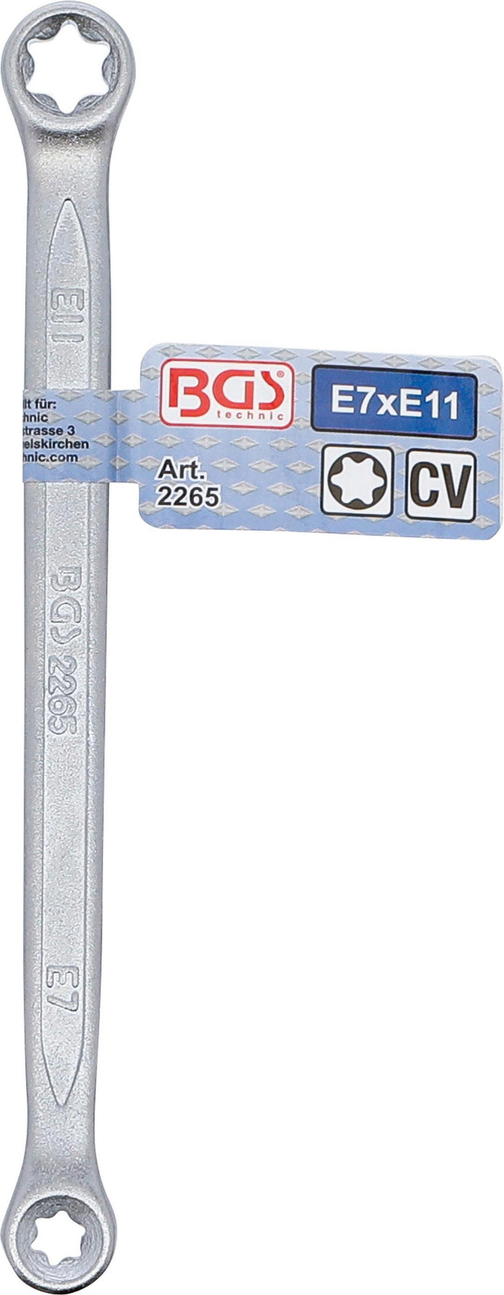 DOPPEL-RINGSCHLÜSSEL MIT E-PROFIL-RINGKÖPFEN | SW E7 X E11 - Multicolor, Kunststoff/Metall (1/1cm) - BGS technic