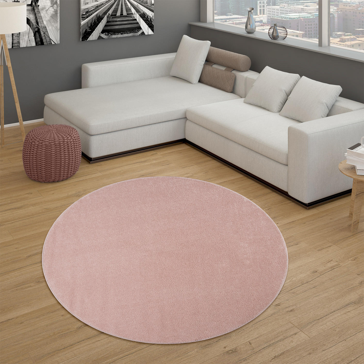 KURZFLORTEPPICH 120/120 cm Porto 890 - Rosa, Textil (120/120cm) - Paco Home