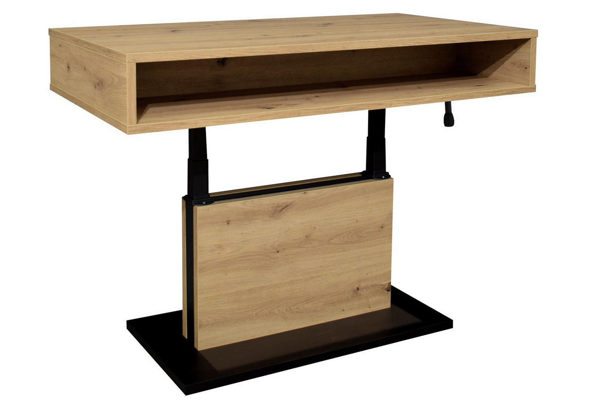 COUCHTISCH Höhenverstellbar Else 2 110x59x60 Holzwerkstoff Asteiche - Schwarz/Eiche Artisan, Holzwerkstoff (110/60/59cm) - 58aufmkessel