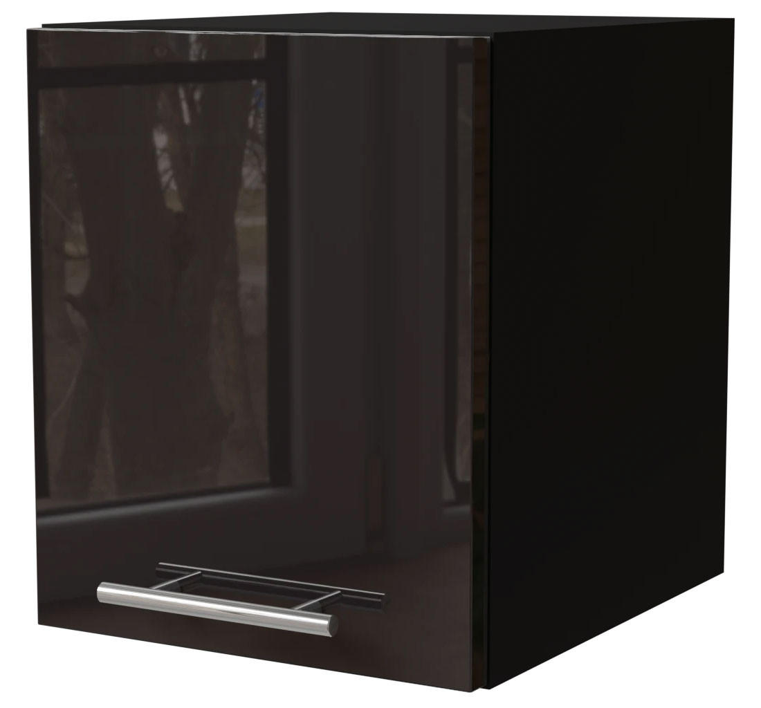 KLAPPHÄNGESCHRANK Essen W4B/30 Schwarz Hochglanz / Schwarz Matt 30 / 32,5 / 36cm - Schwarz Hochglanz/Schwarz, Holz/Holzwerkstoff (30/32.5/36cm) - Feldmann-Wohnen