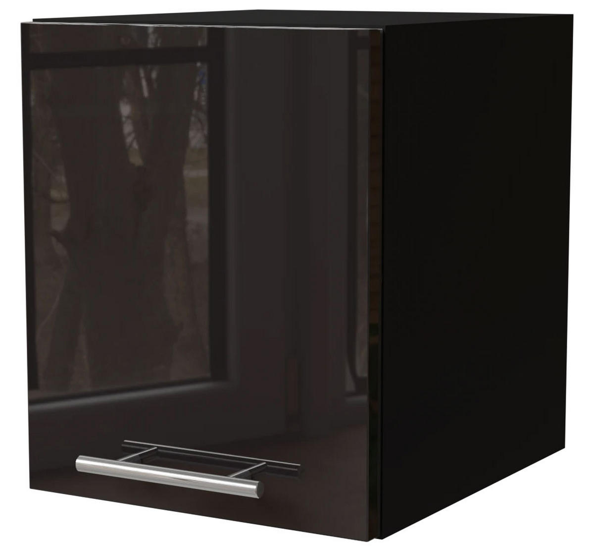 KLAPPHÄNGESCHRANK Essen W4B/30 Schwarz Hochglanz / Schwarz Matt 30 / 32,5 / 36cm - Schwarz Hochglanz/Schwarz, Holz/Holzwerkstoff (30/32.5/36cm) - Feldmann-Wohnen