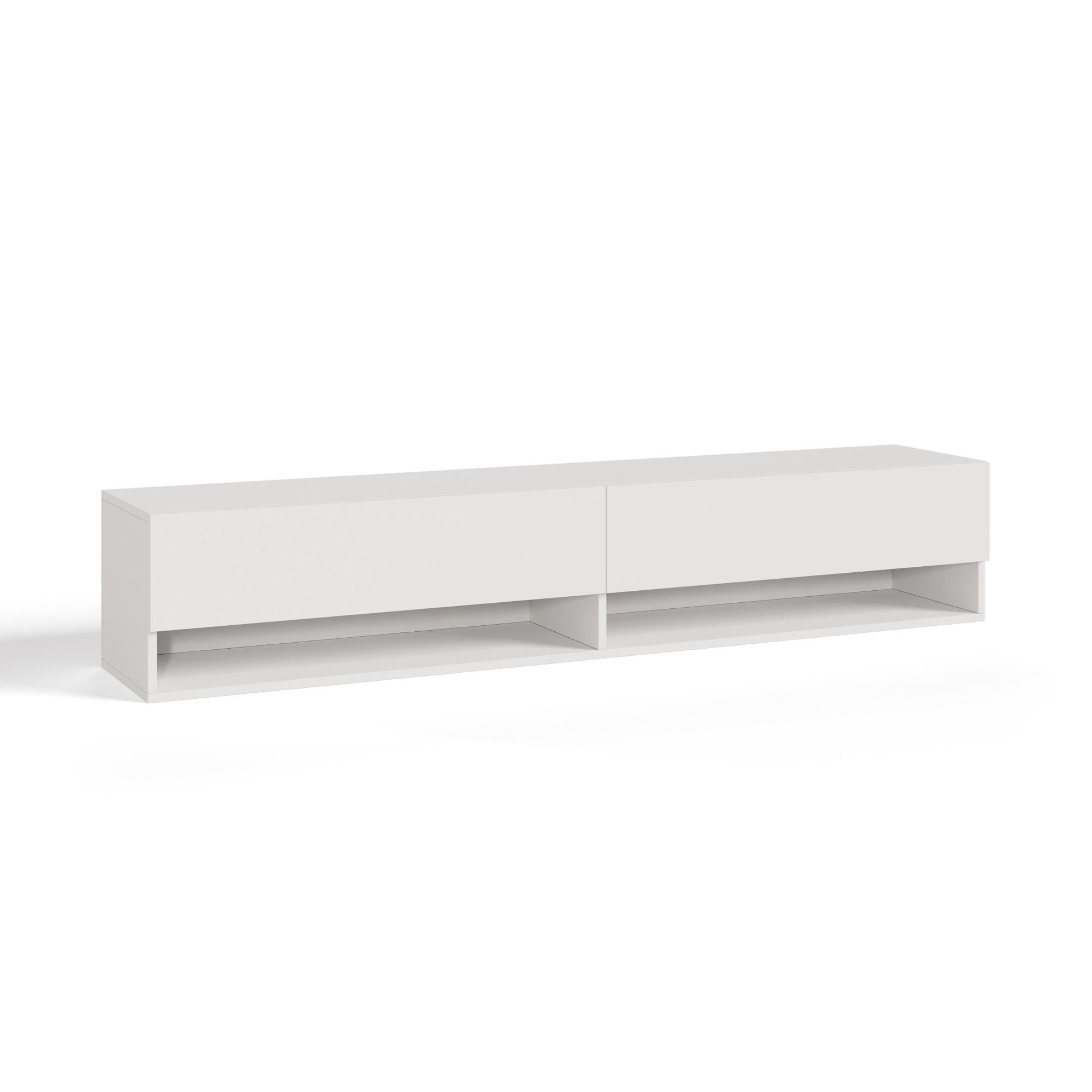 HÄNGELOWBOARD Halmstad - Weiß, Holzwerkstoff (160/30/31cm) - [en.casa]
