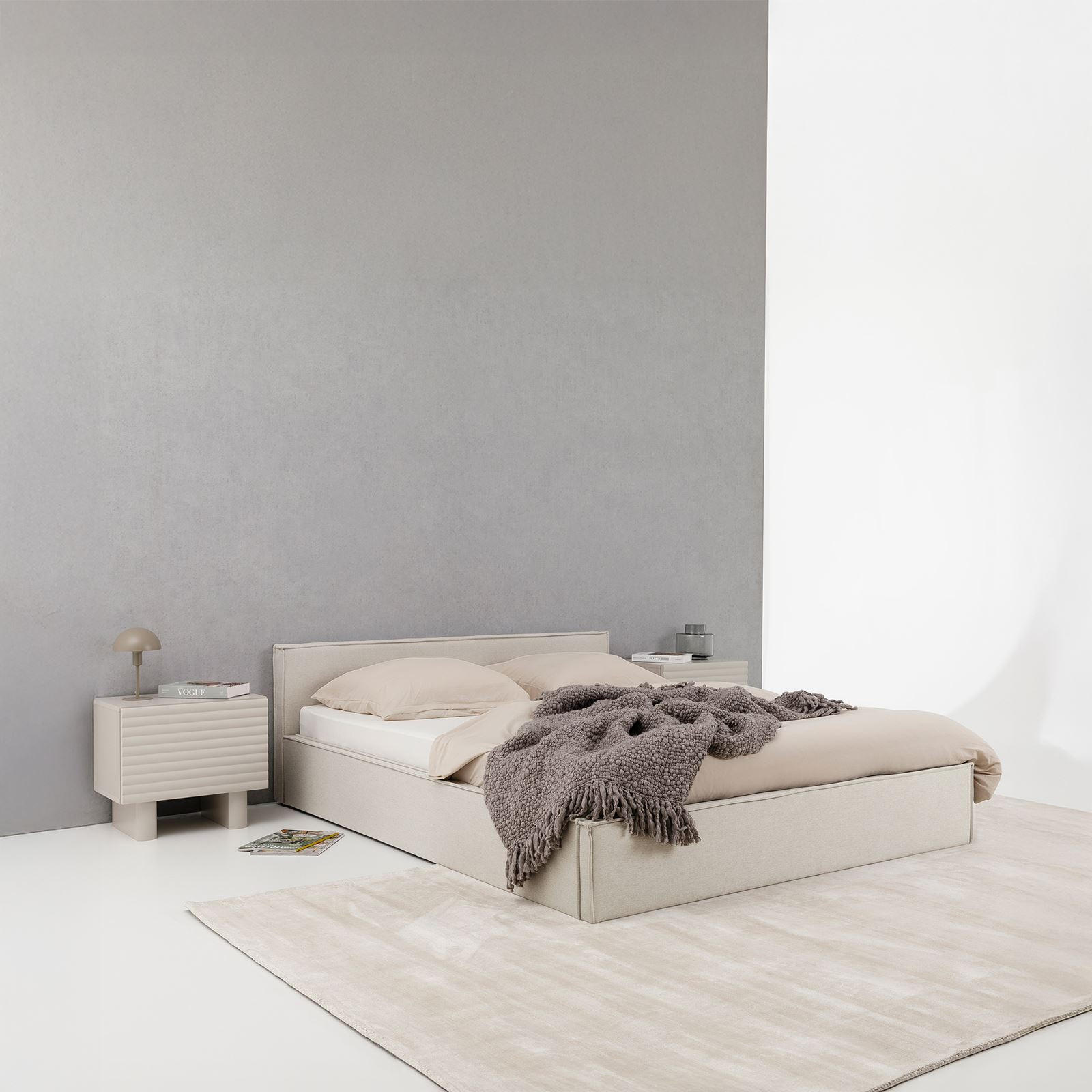 POLSTERBETT PESARO 140X200 CM - Creme, Textil (140/200cm) - IDIMEX