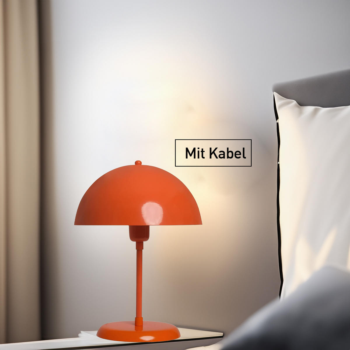 TISCHLEUCHTE Kleine Pilzlampen 26/35 - Orange, Metall (35/26/35cm) - Bamyum