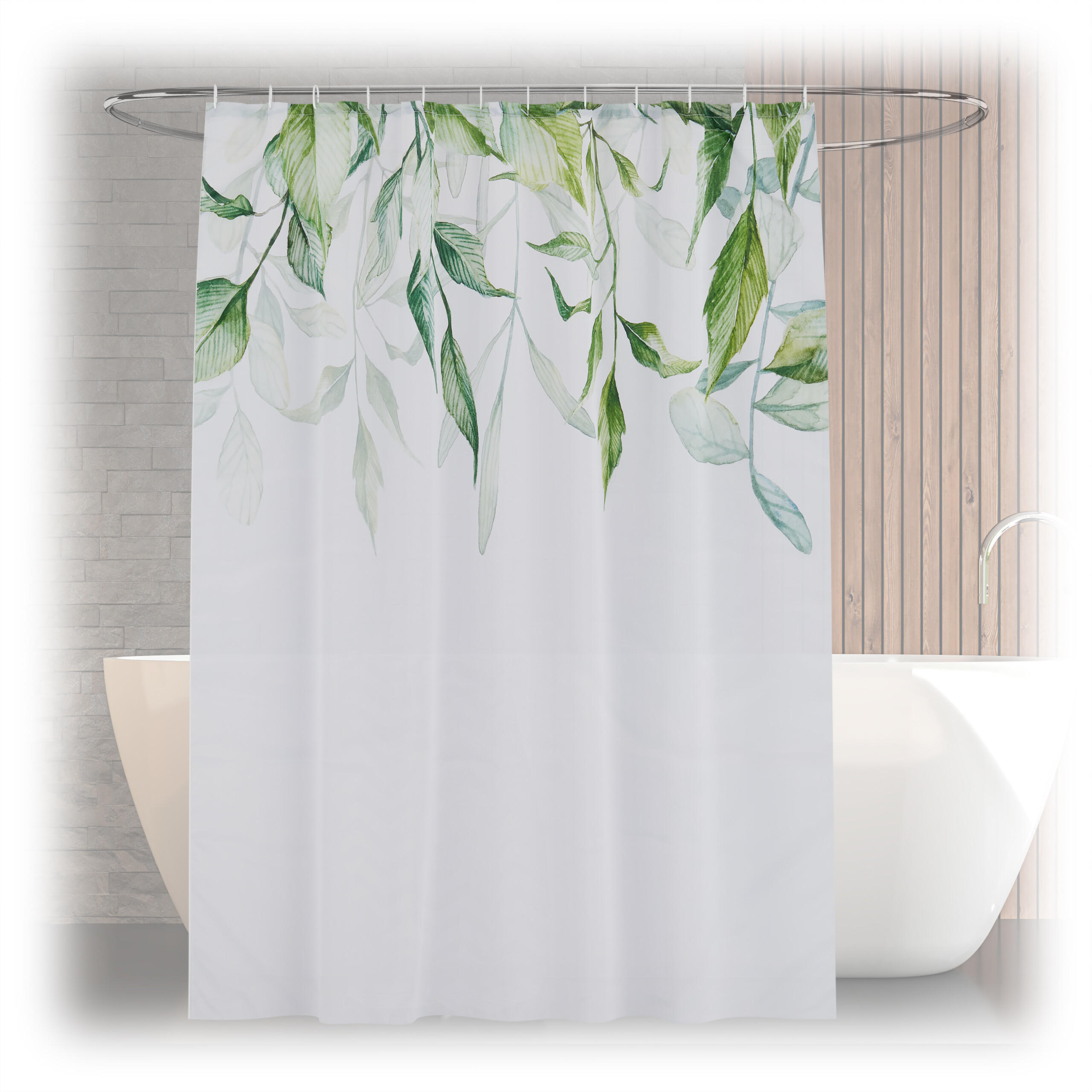 DUSCHVORHANG - Weiß, Textil (180/0.1cm) - Relaxdays