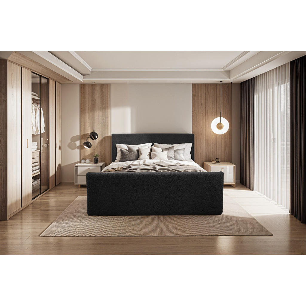 Thumbnail - Kaiser Möbel Boxbett, Schwarz, Holzwerkstoff, H3, 140x200 cm, Schlafzimmer, Betten, Boxspringbetten