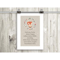 POSTER DIN A4 21x29,7 cm Fuchs Kinderzimmer Spruch - Beige, Papier (21/29.7/2cm) - artissimo
