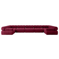 WOHNLANDSCHAFT modulares Sofa Birno-U3 - 475x190x70 cm Bordeauxrot Velours - Bordeaux, Holzwerkstoff/Textil (475/70/190cm) - ALTDECOR