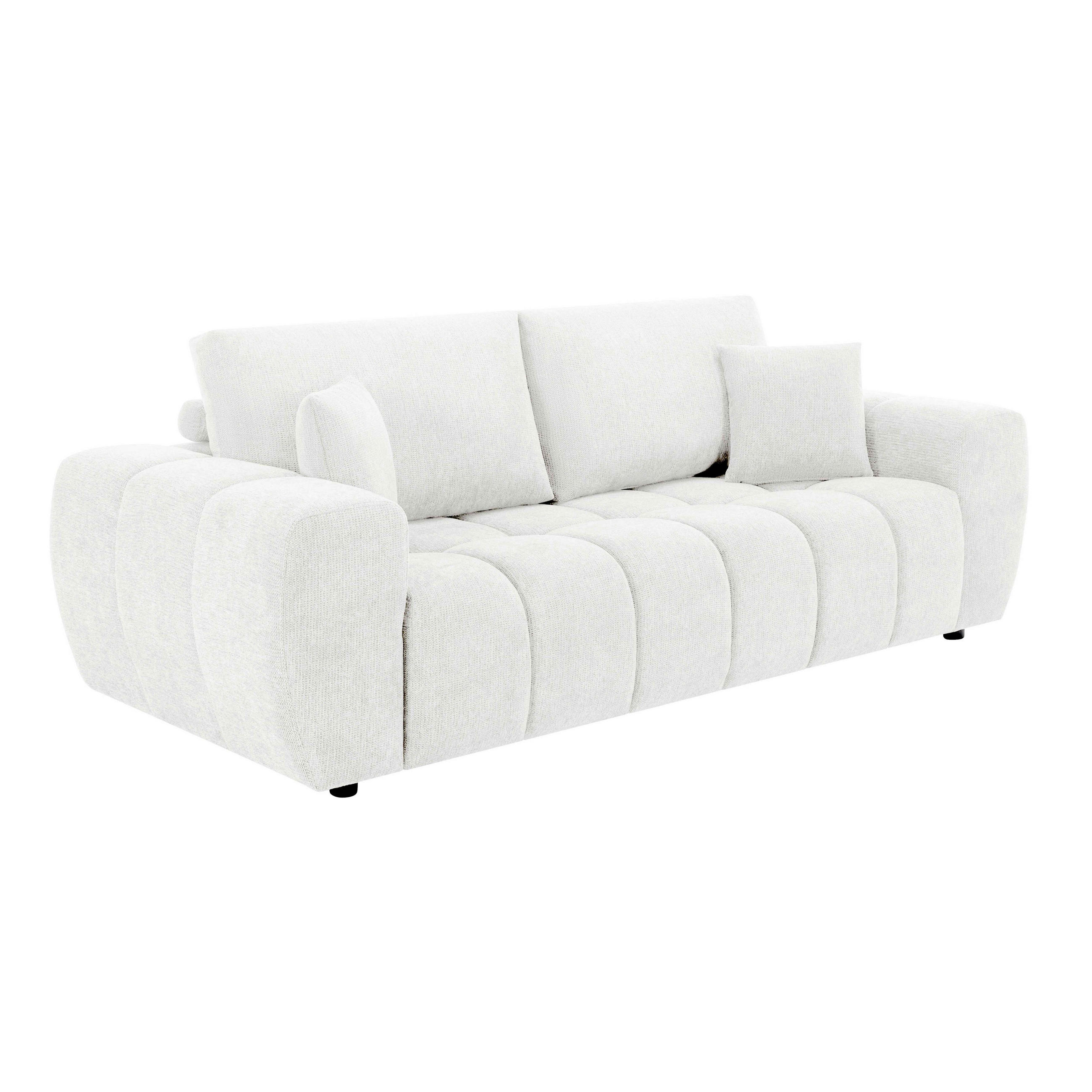 SOFA 3-Sitzer, Weiß - Weiß, Textil (100/90/238cm) - Oviala
