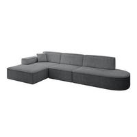 ECKSOFA Ottomane Links IREA-L2-v4 - 328x171x79 cm Duneklgrau - Dunkelgrau, Holzwerkstoff/Textil (328/171cm) - ALTDECOR