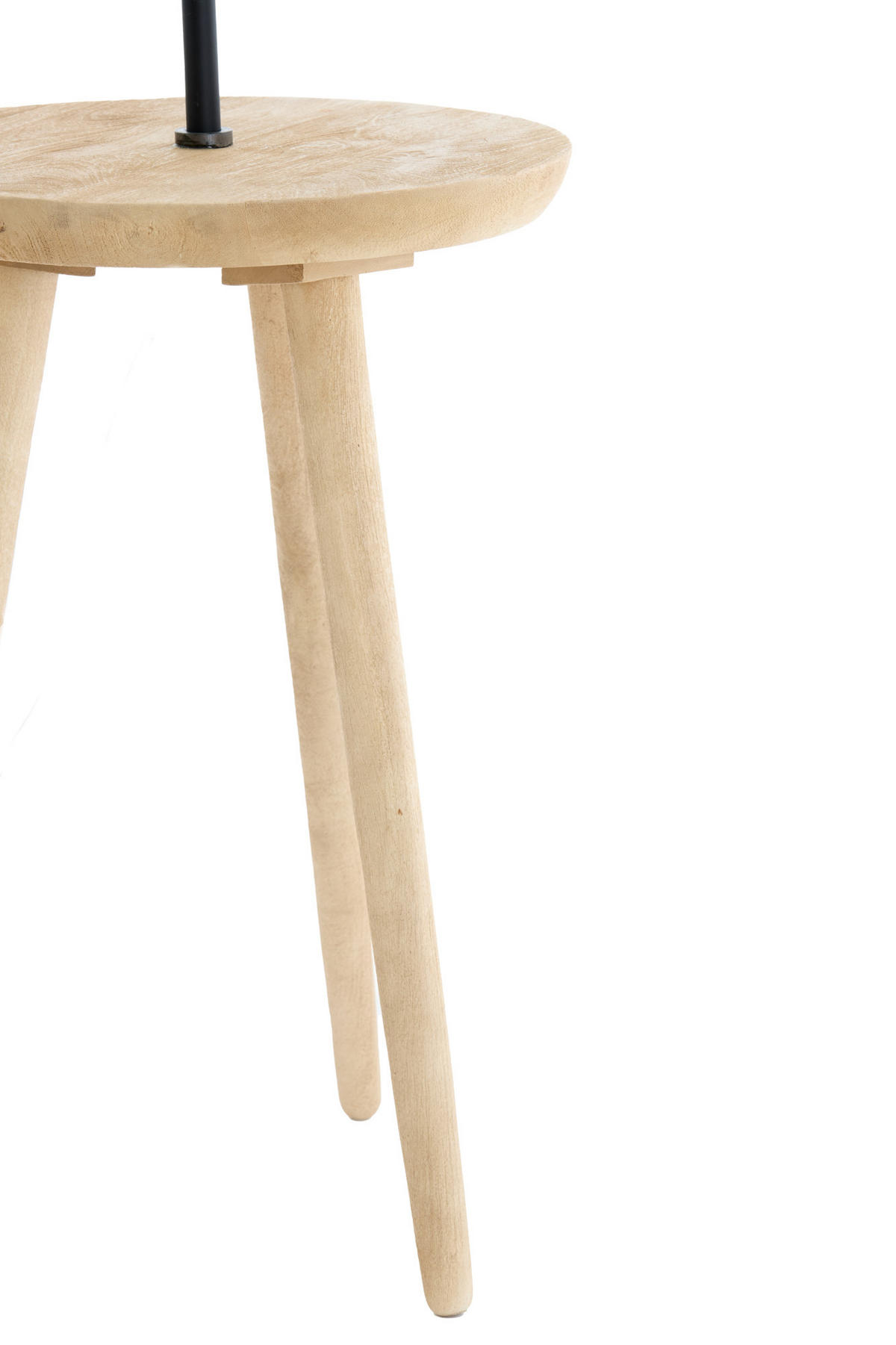 BEISTELLTISCH mit Leuchte Tolfa Braun Ø40/135 cm - Braun, Holz (40/40/135cm) - Light & Living