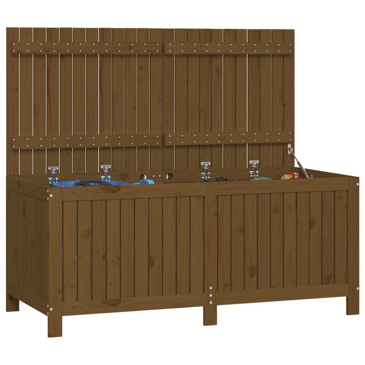 GARTENTRUHE Honigbraun 147x68x64 cm Massivholz Kiefer - Braun, Holz (147/64/68cm) - furnicato