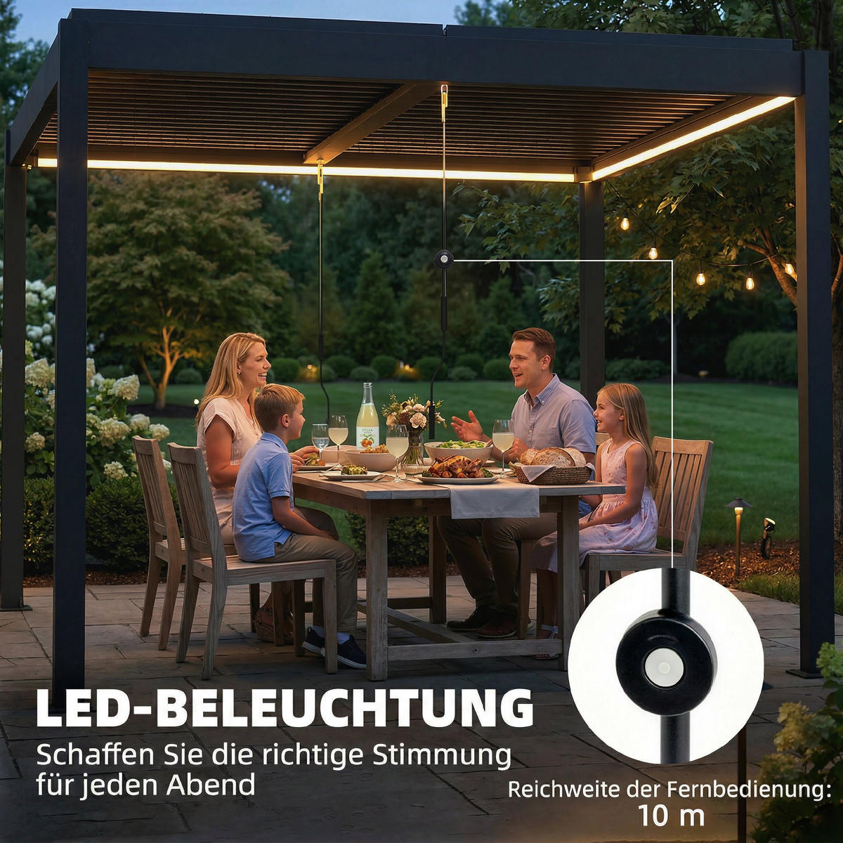 PERGOLA Aluminium Dunkelgrau - Dunkelgrau, Metall (300/250/300cm) - Outsunny