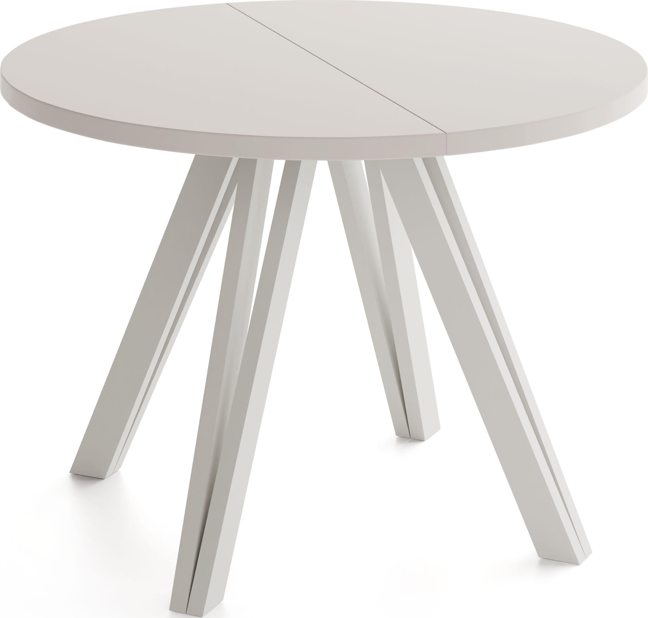 ESSTISCH Ravero runder ausziehbarer, Kaschmir 100-180/100/77 cm - Kaschmir, Holz/Holzwerkstoff (100/100/77cm) - WFL GROUP