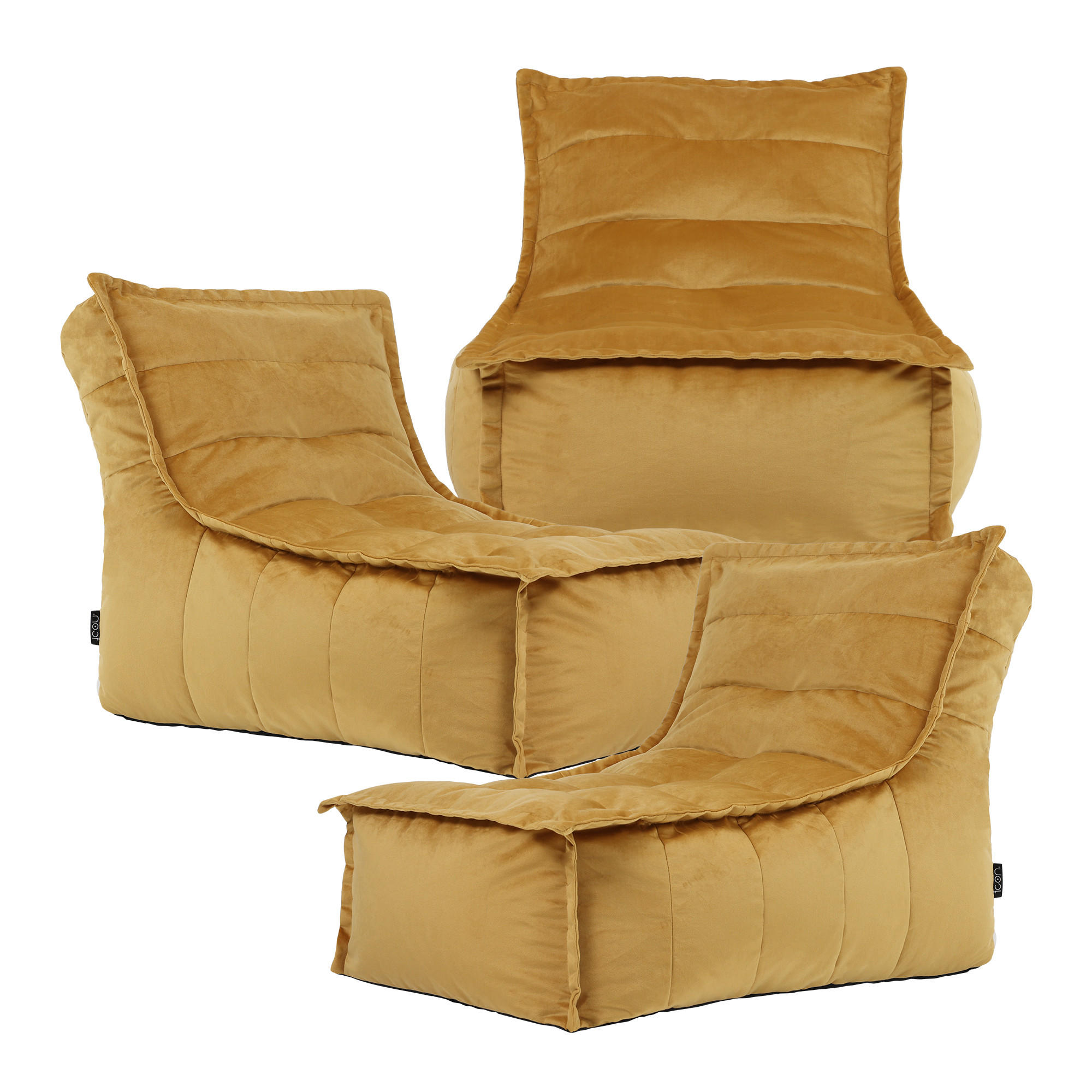 SITZSACK Sofa Dolce, 3-er set - Gelb, Kunststoff (237/68/90cm) - icon