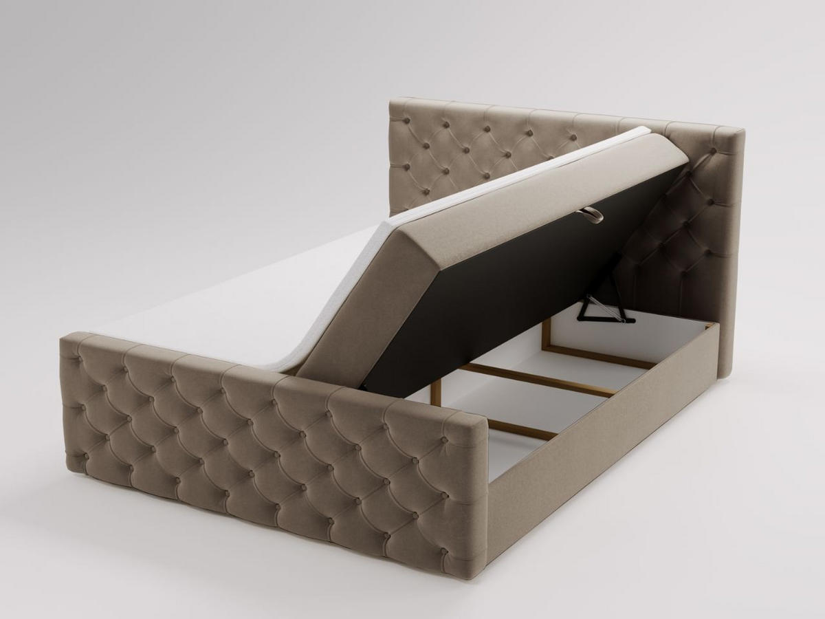 BOXBETT Montego 140x200 Braun - Braun, Holz/Textil (140/200cm) - Graingold