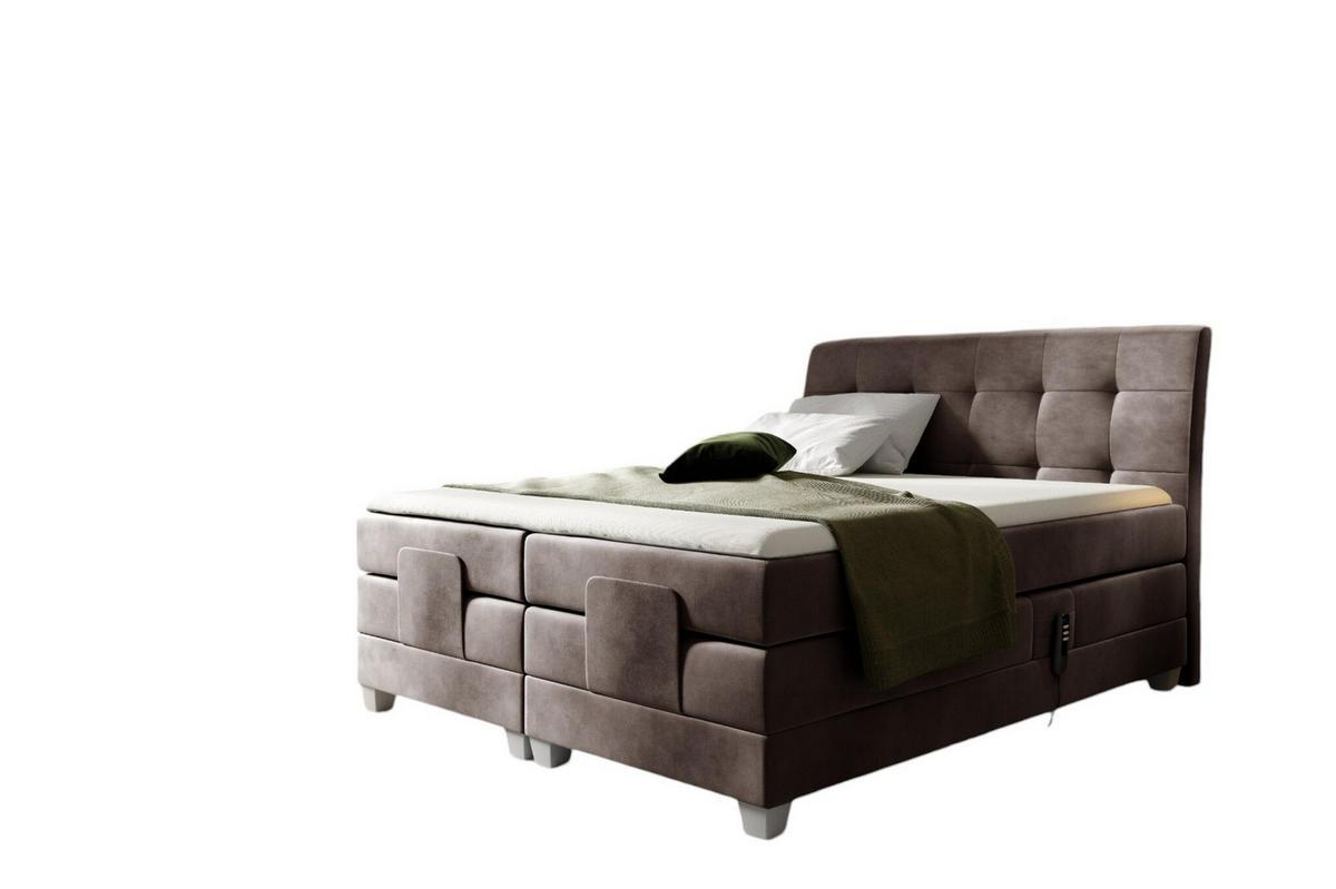 BOXSPRINGBETT Elektrisch Franco - Braun, Holzwerkstoff/Textil (120/200cm) - Fun Möbel