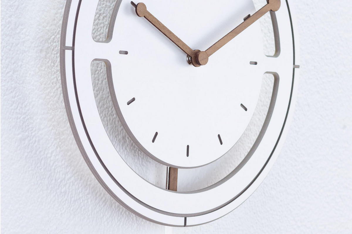 WANDUHR Design Weiß 29/29 cm - Weiß, Holzwerkstoff (0.36/29/1cm) - ONZENO