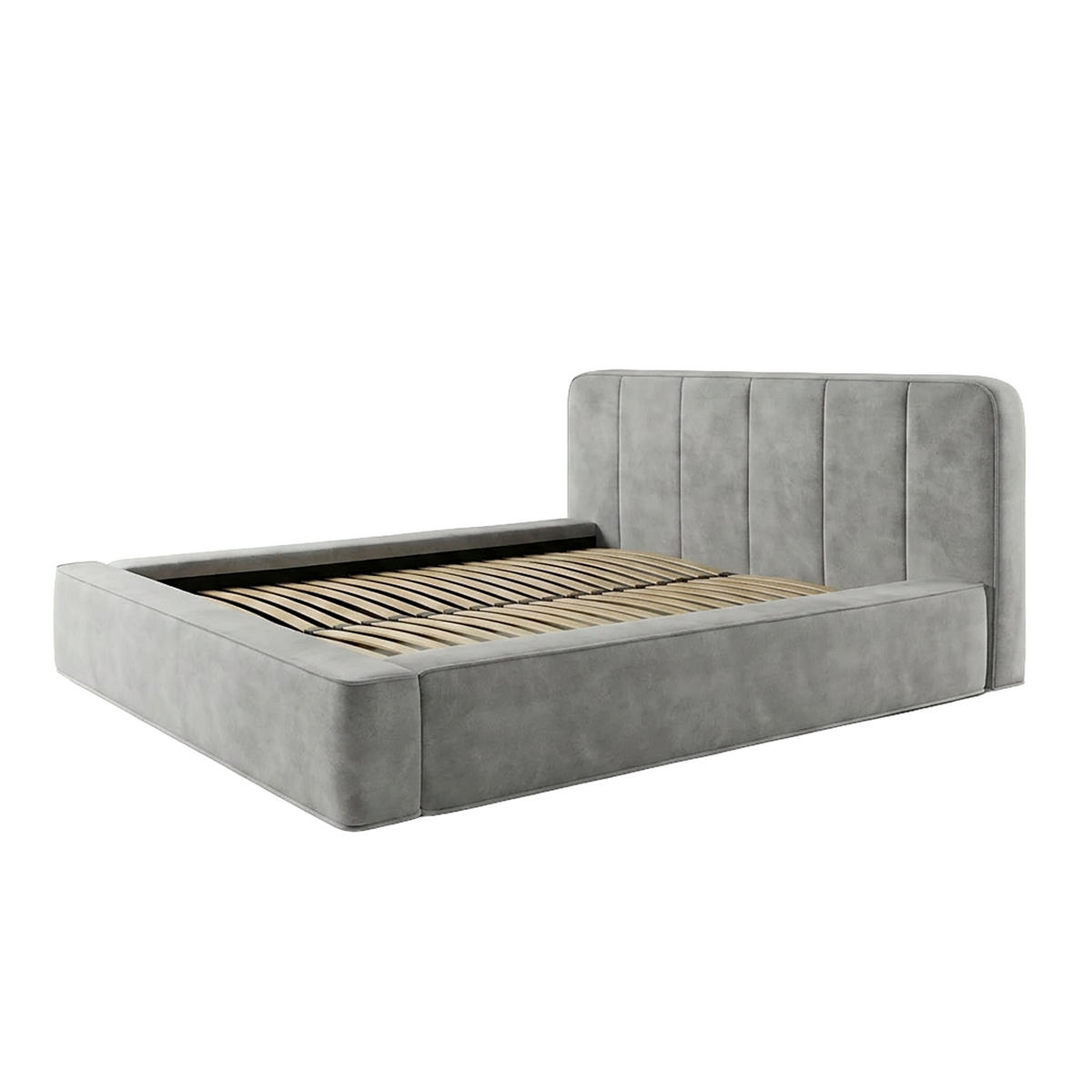 POLSTERBETT BEJO 160x200 cm, Grau - Grau, Textil (200/160cm) - Fedve
