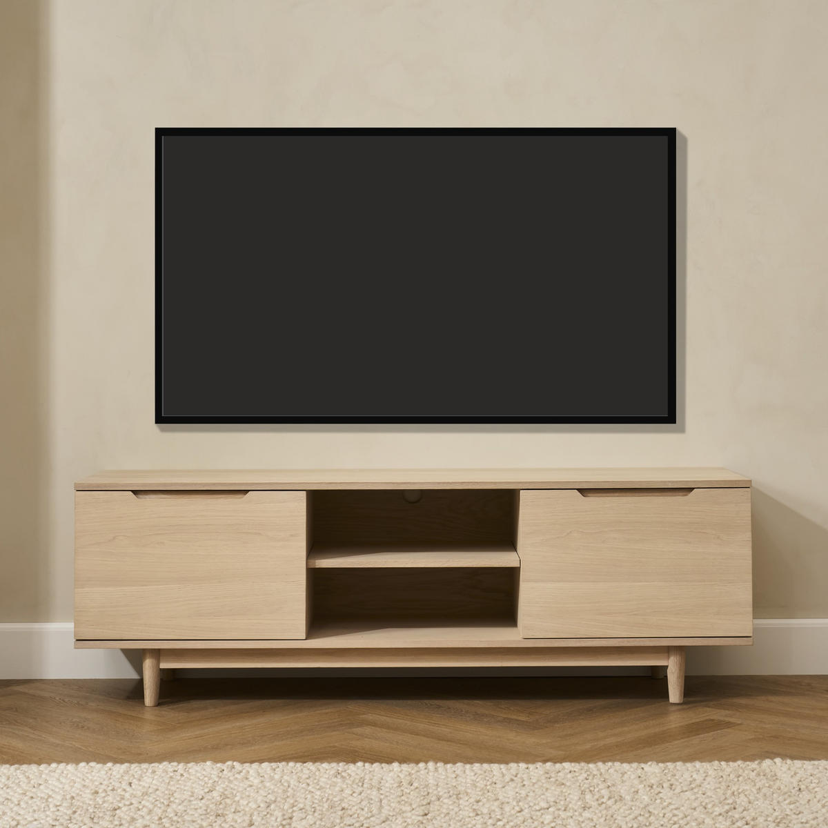 TV-ELEMENT Eiche bianco - Eiche Bianco/Eichefarben, Holz/Holzwerkstoff (160/53/45cm) - Furnhouse