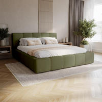 POLSTERBETT 140x200 mit Bettkasten, Lattenrost und Kopfteil, Eleganter Velo-Stoffbezug Olivgrün - Grün, Holz (140/200cm) - Chilly