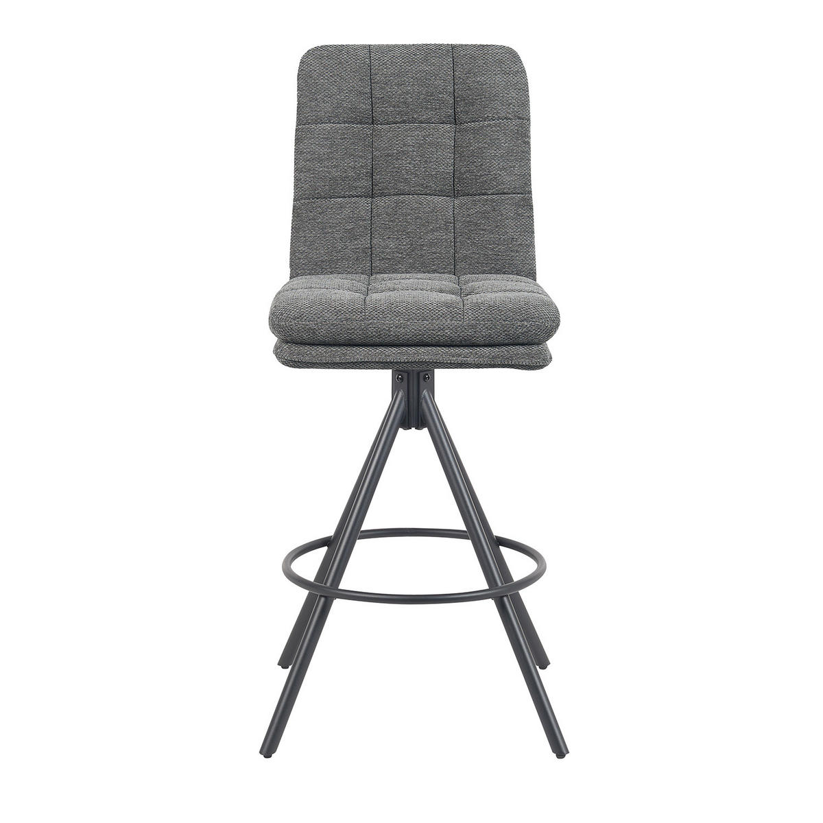 BARHOCKER Tayo - Schwarz/Grau, Textil/Metall (46/106/57cm) - DUBI Möbel
