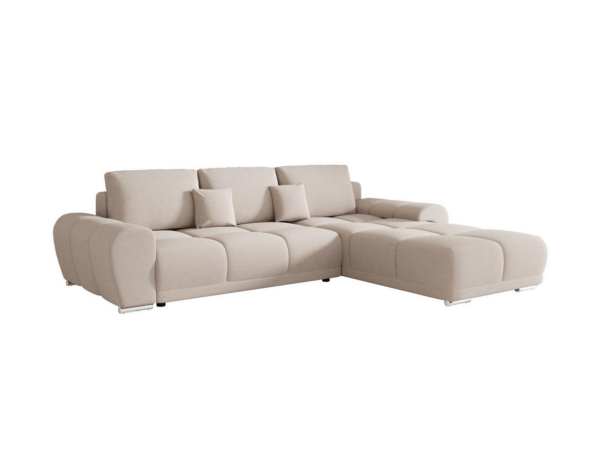 ECKSOFA BEGA L Rechts ARAGON 03 mit Schlaffunktion - Beige, Textil (289/185cm) - Bedante