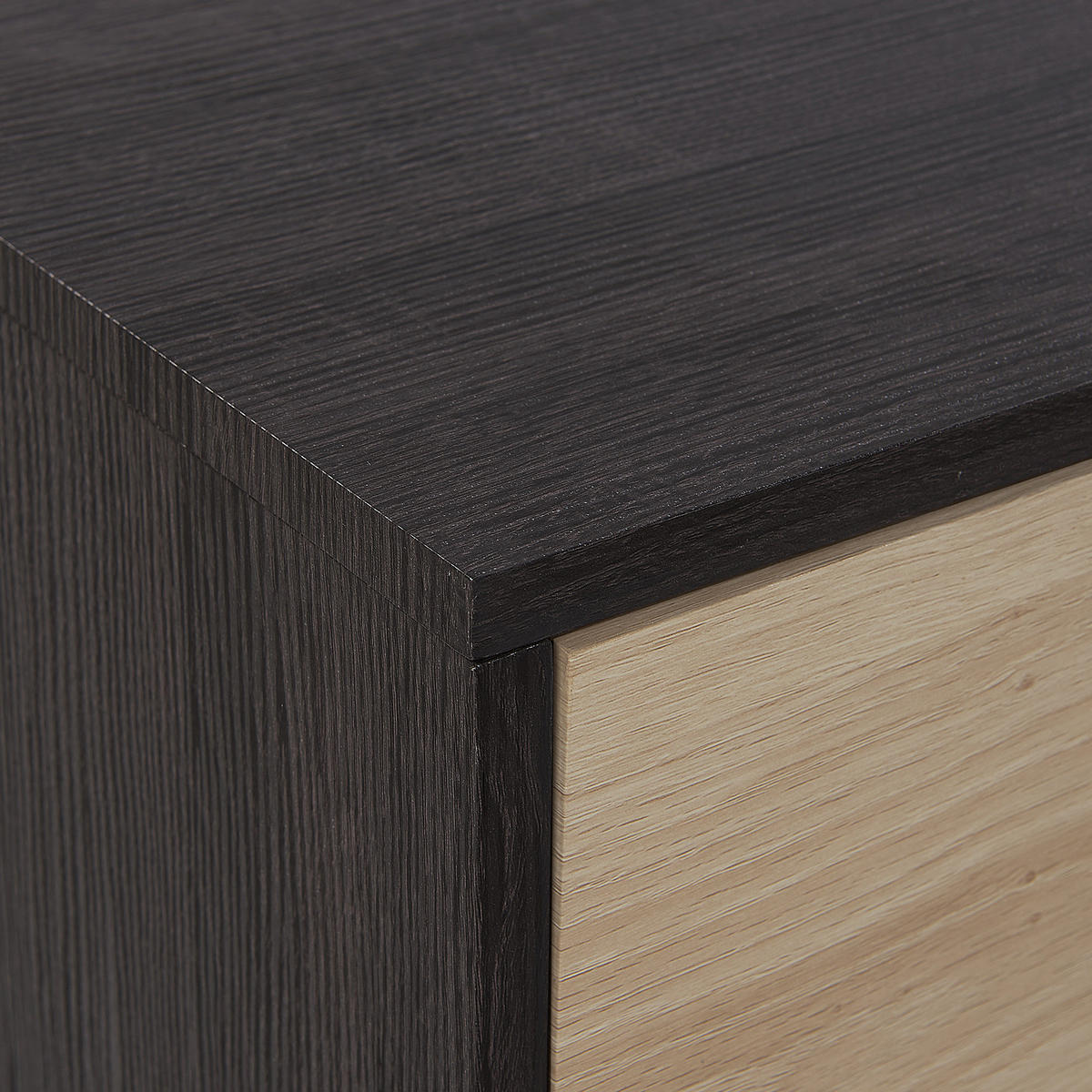TV STOLEK Světle hnědý, Tmavě hnědý, Černý FRANKLIN 35/140/44 cm - světle hnědá, kompozitní dřevo (140/44/35cm) - Beliani