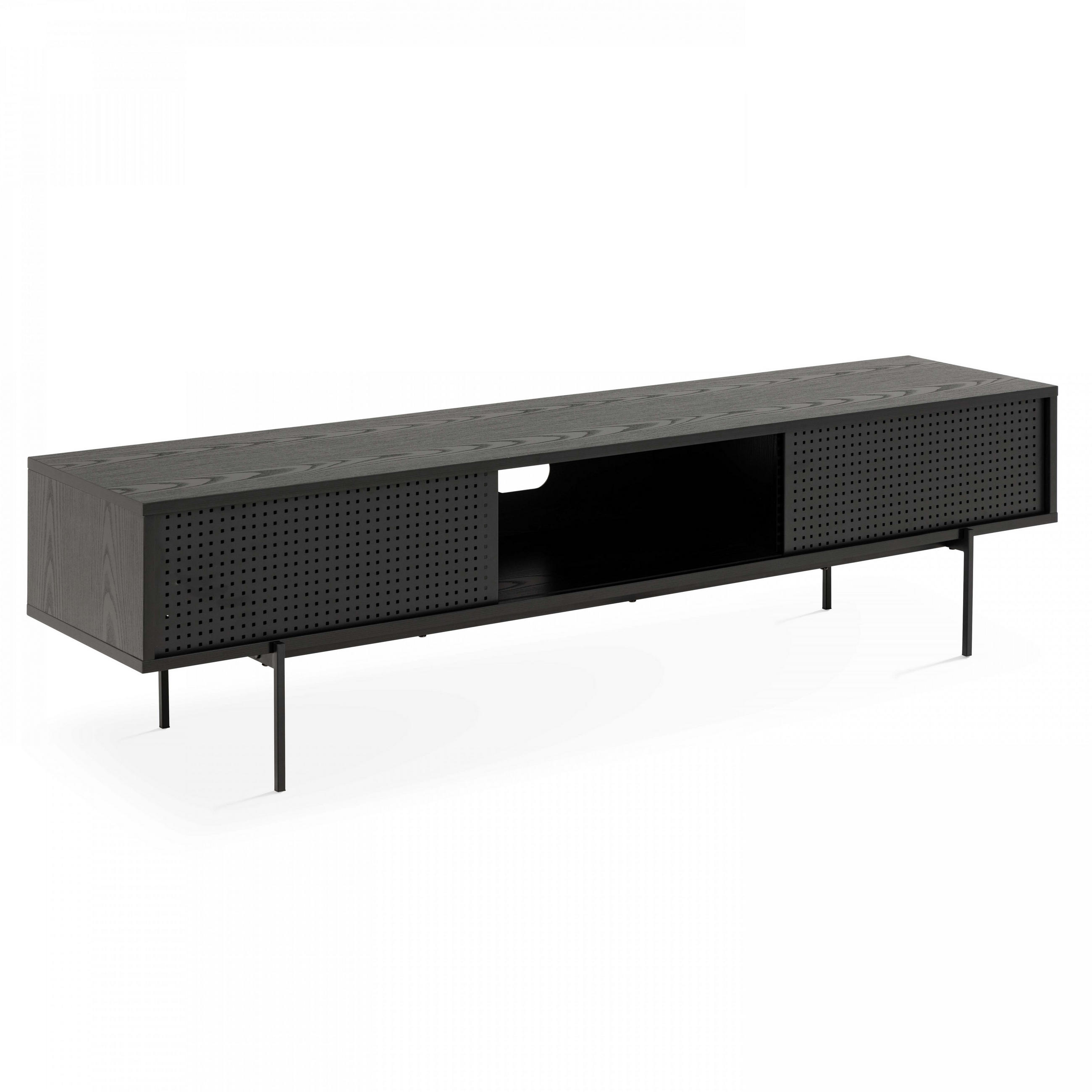 Thumbnail - Oviala Tv-Element,, Schwarz, Metall, 40x44.5x180 cm, Wohnzimmer, Wohnwände, Lowboards, Lowboards stehend