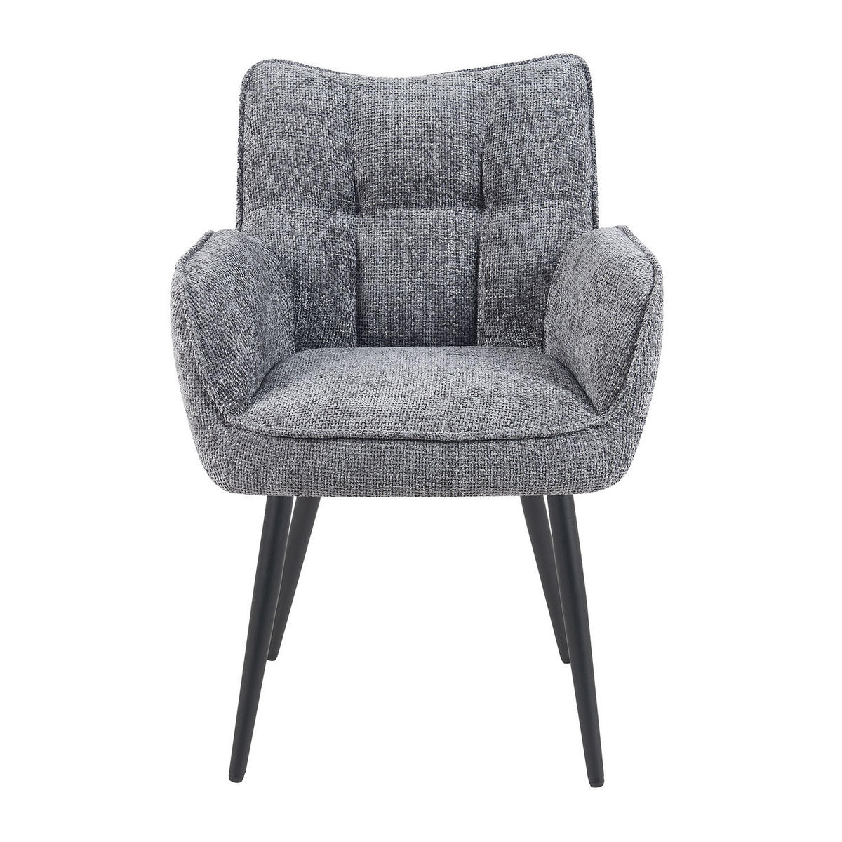 ESSZIMMERSTUHL Mika-Miro - Schwarz/Grau, Textil/Metall (59/84/66cm) - DUBI Möbel