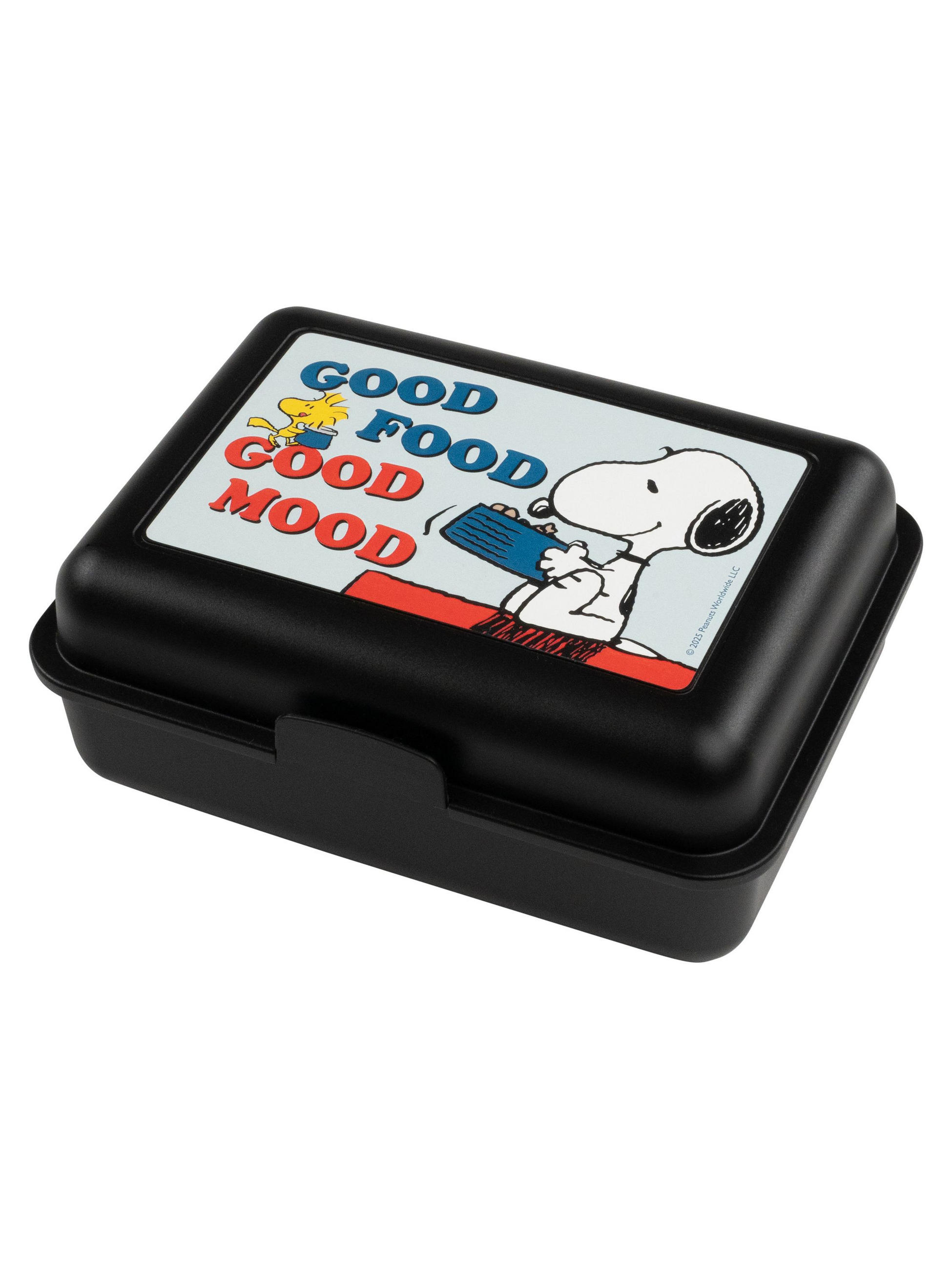 BROTDOSE The Peanuts Snoopy Good Food Good Mood Schwarz 17,5 x 12,8 x 6,9 cm - Schwarz, Kunststoff (17.5/6.9/12.8cm) - United Labels