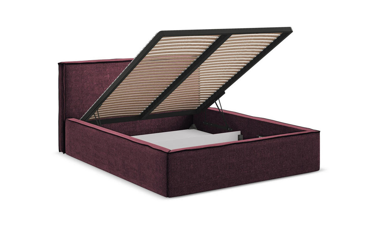 POLSTERBETT mit Bettkasten und Lattenrost 180x228 Beige - Beige/Creme, Kunststoff/Textil (160/200cm) - Makamii