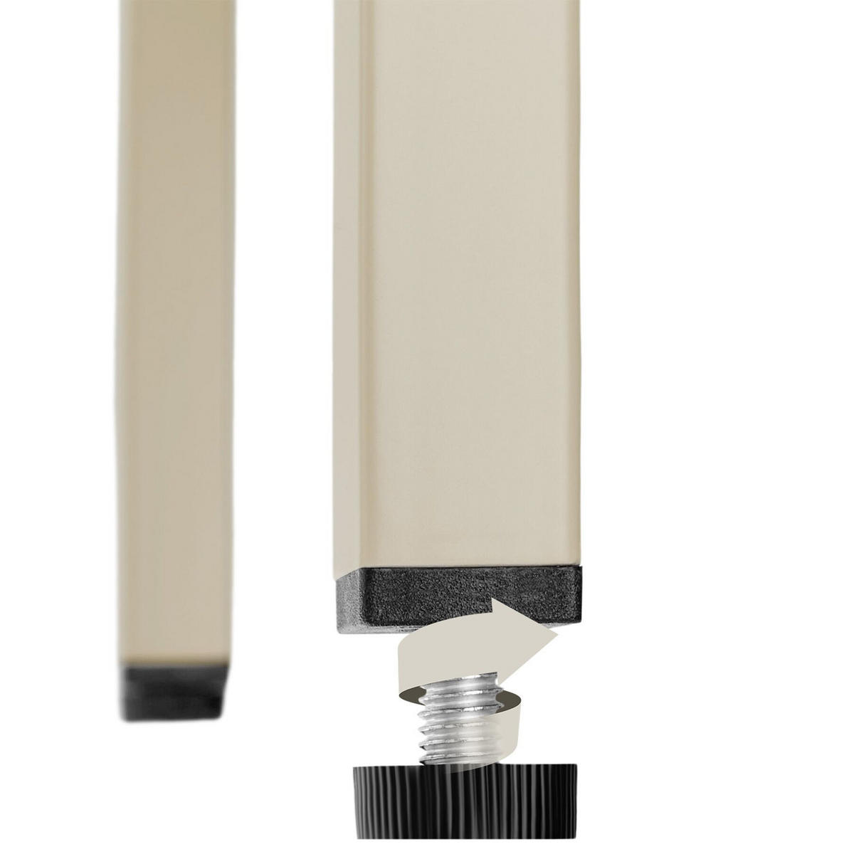 METALLVITRINE Baker, Kippschutz, höhenverstellbare Füße, creme - Creme, Metall (80/90.5/37cm) - tectake