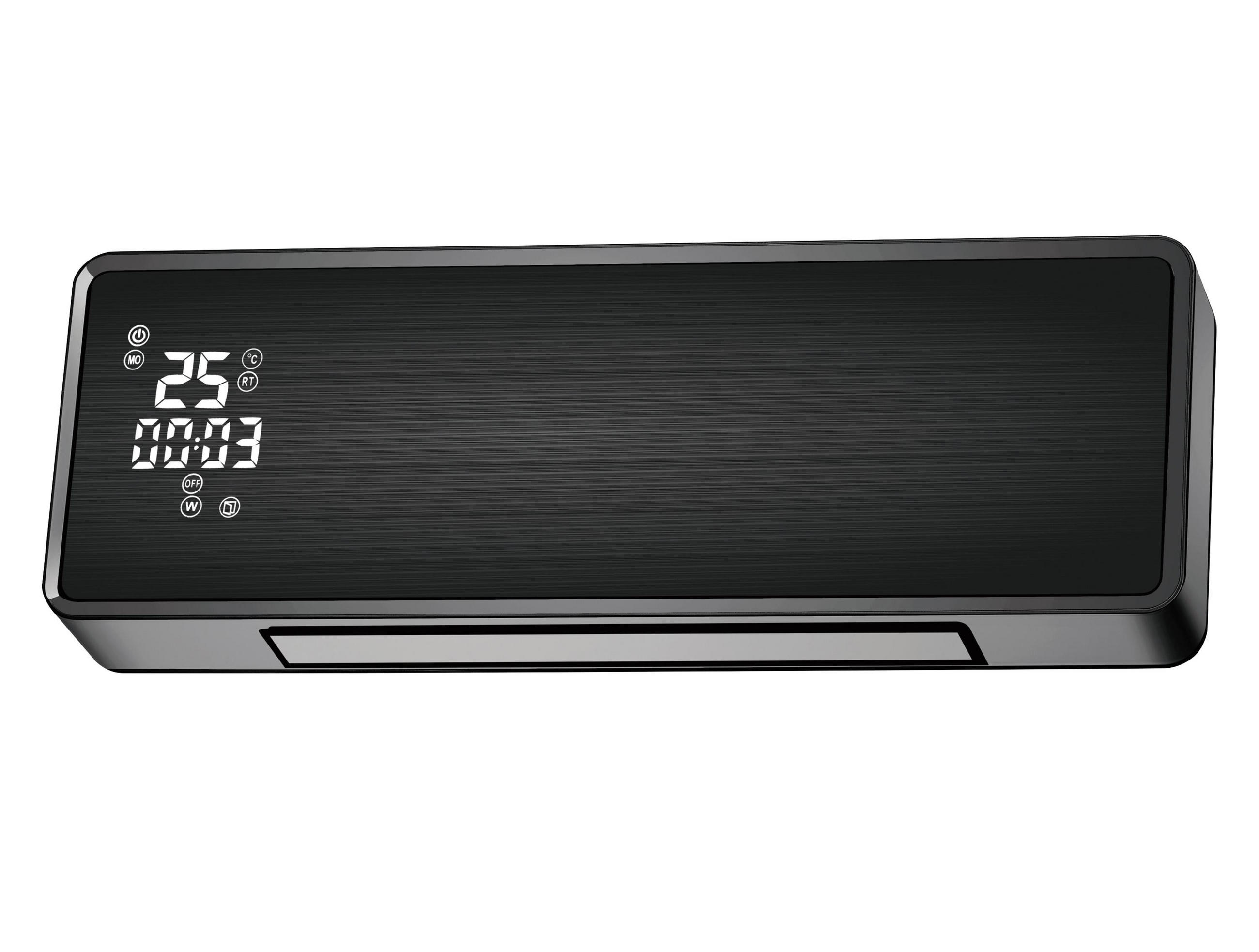 SPLIT-WANDHEIZUNG Schwarz mit Fernsteuerung und Programmierung 2000 W - Schwarz, Kunststoff (55/19/13cm) - Purline