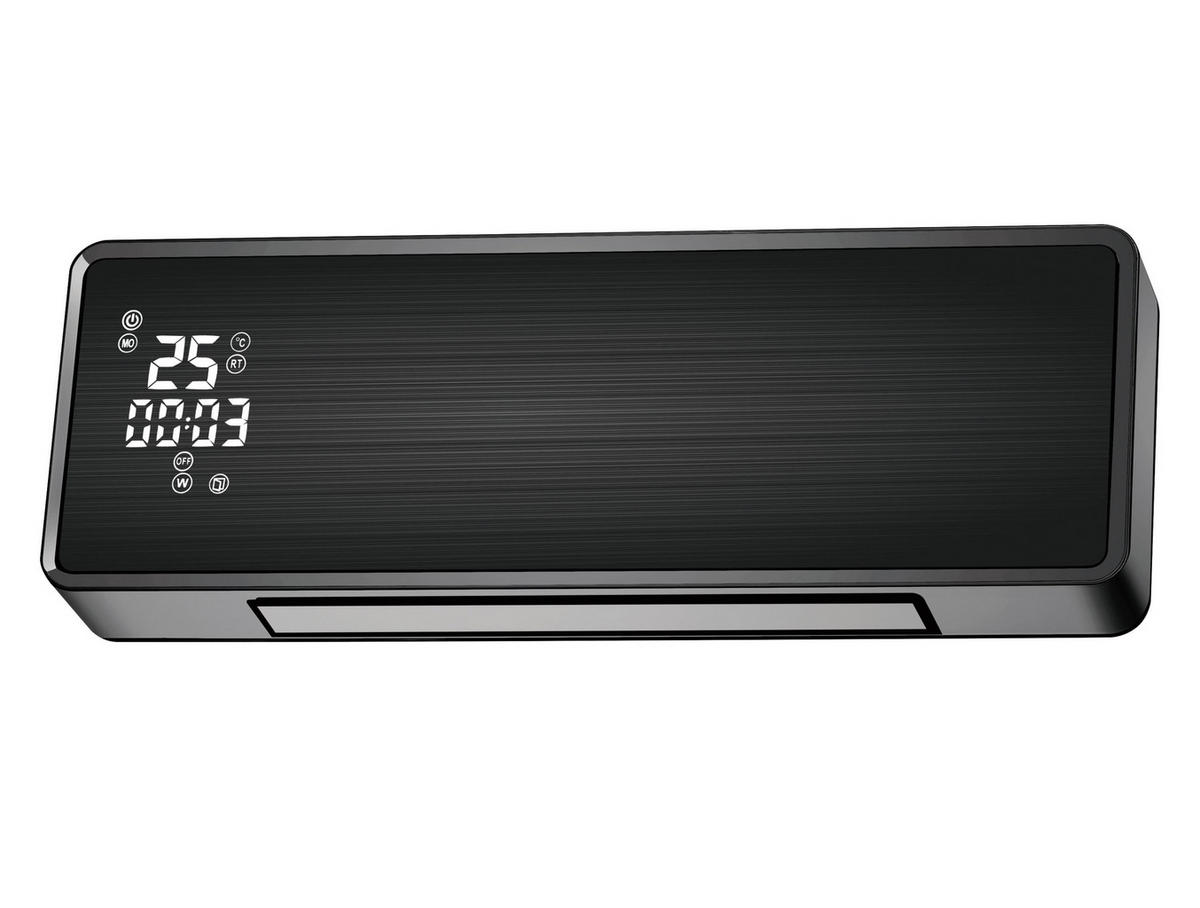 SPLIT-WANDHEIZUNG Schwarz mit Fernsteuerung und Programmierung 2000 W - Schwarz, Kunststoff (55/19/13cm) - Purline