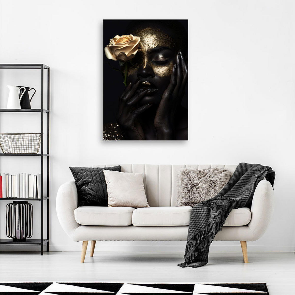 KUNSTDRUCK Schwarz 80/120 cm - Schwarz, Textil (80/120cm) - KUNSTLOFT