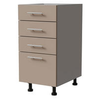 SCHUBLADENUNTERSCHRANK Brerra D4R/40 Korpus grau / Front RAL 1019 graubeige Matt 40 / 50 / 82 cm - Graubraun/Grau, Holz/Holzwerkstoff (40/82/50cm) - Feldmann-Wohnen