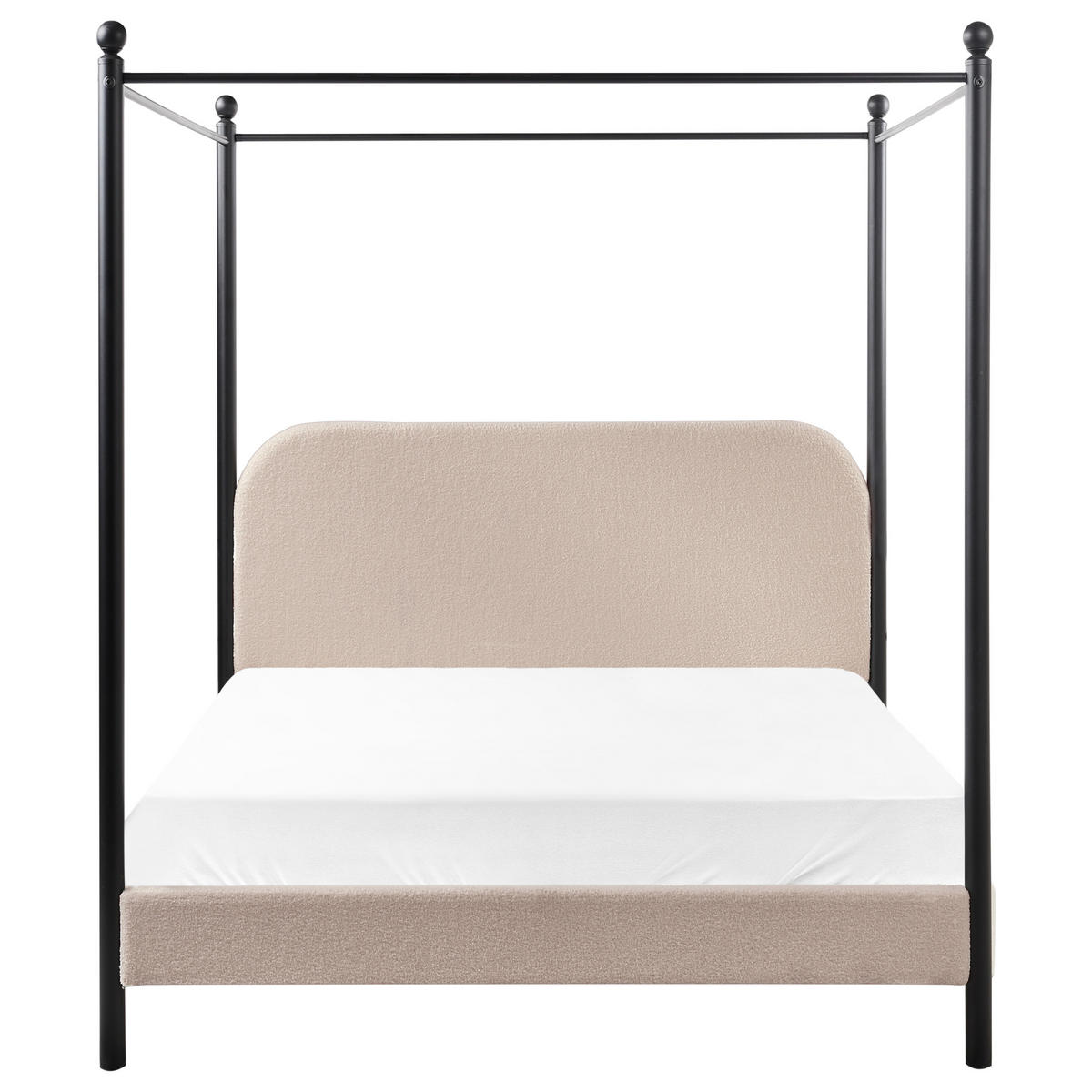 HIMMELBETT 140x200 cm Beige Dannemois - Taupe, Textil (140/200cm) - Beliani