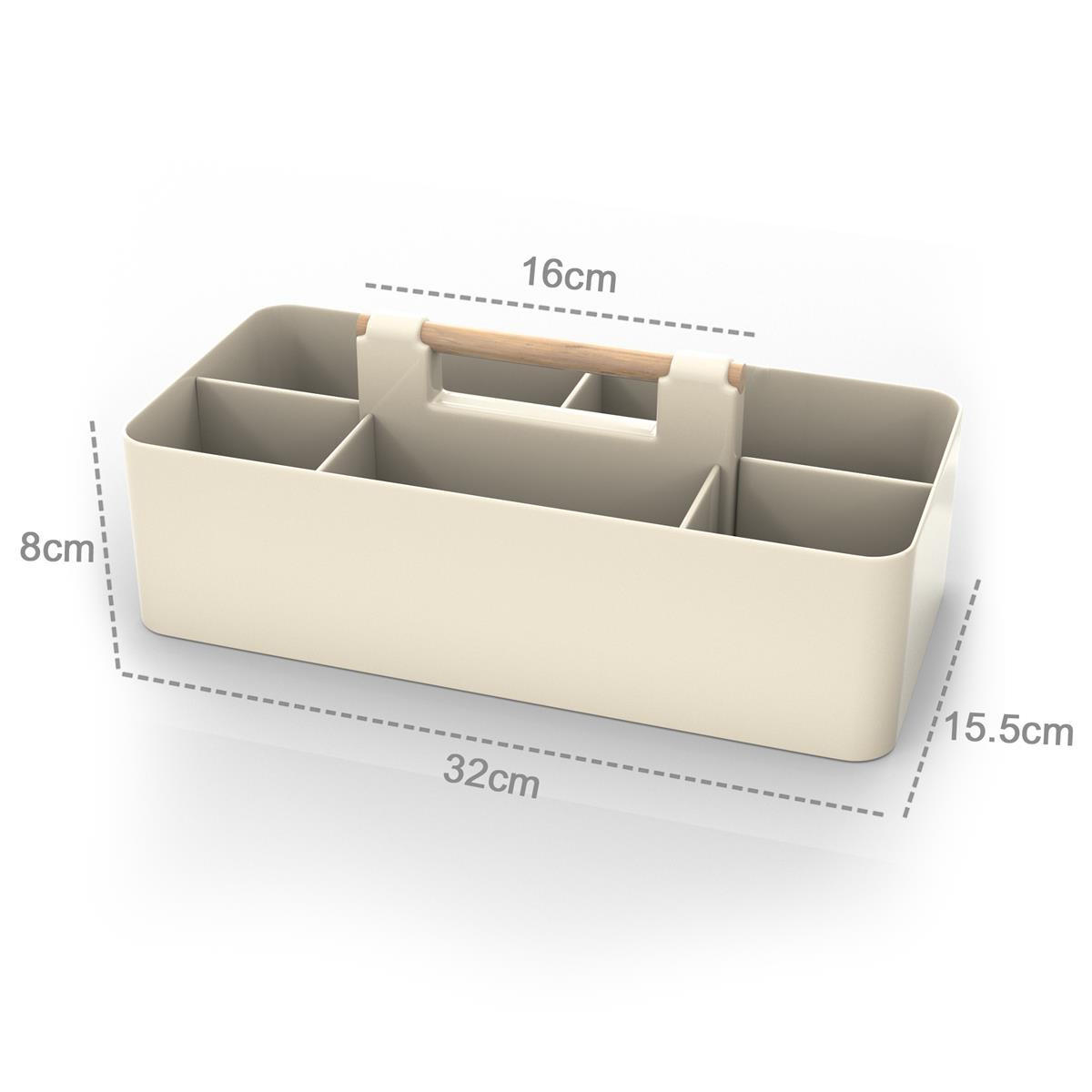 MAKE-UP-ORGANIZER 32/15.5/8 cm (Beige) - Grün, Kunststoff (15.5/8/32cm) - Intirilife