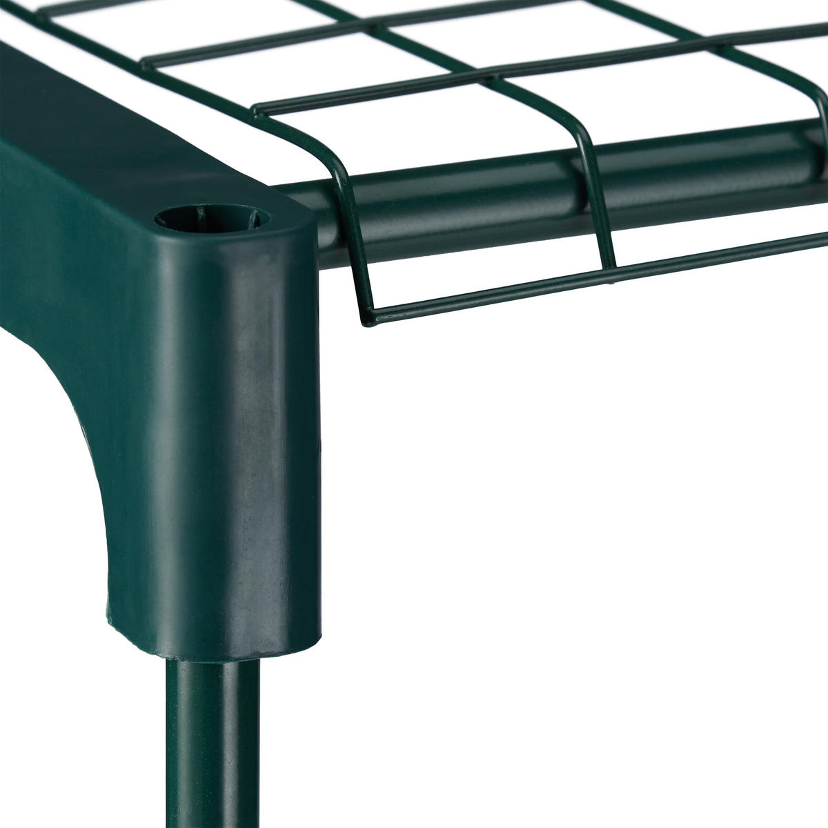 2XPFLANZENREGAL - Dunkelgrün, Kunststoff/Metall (91/106/28cm) - Relaxdays