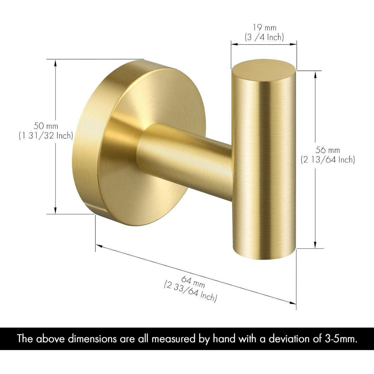 HANDTUCHHAKEN 4-teiliges Set Gebürstetes Gold Edelstahl - Goldfarben, Metall (13.5/5.6/16cm)