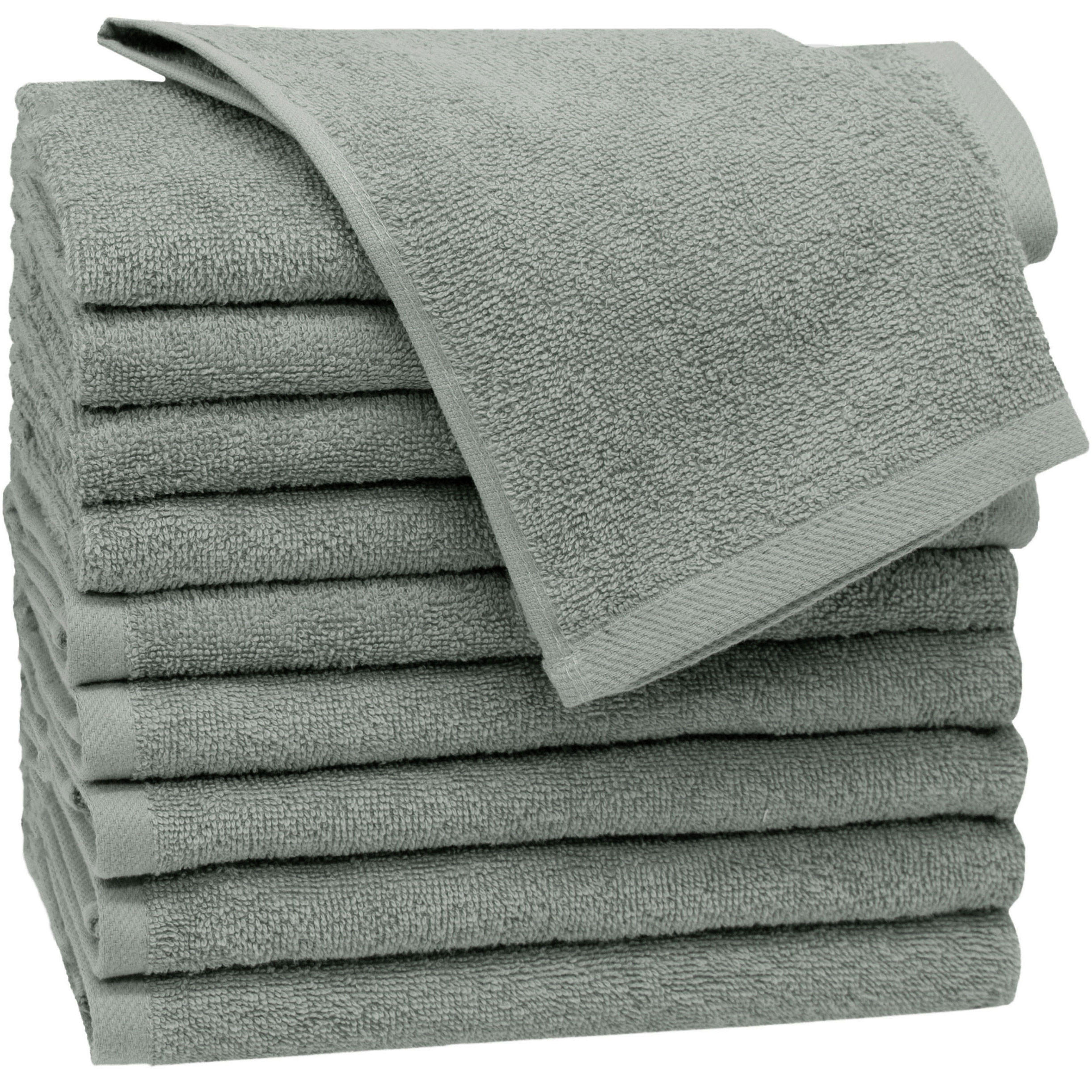 GÄSTETÜCHER, 10er-Set, 30x50 cm, 100% Baumwolle, Grau - Hellgrau, Textil (30/50cm) - Zollner