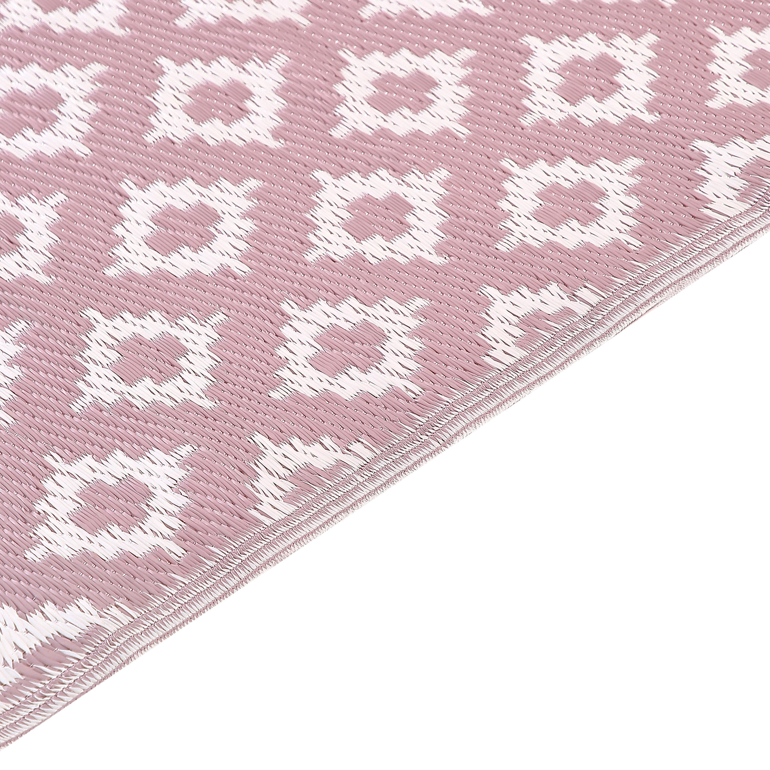 OUTDOORTEPPICH Thane 180/120 cm - Pink/Weiß, Kunststoff (120/180cm) - Beliani