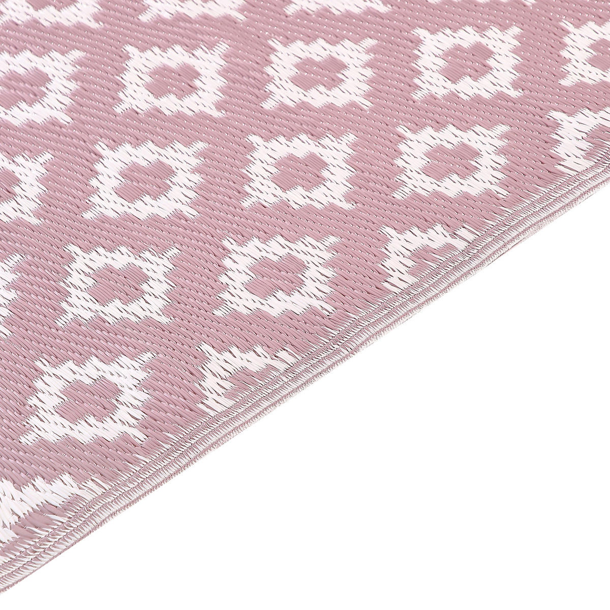 OUTDOORTEPPICH Thane 180/120 cm - Pink/Weiß, Kunststoff (120/180cm) - Beliani