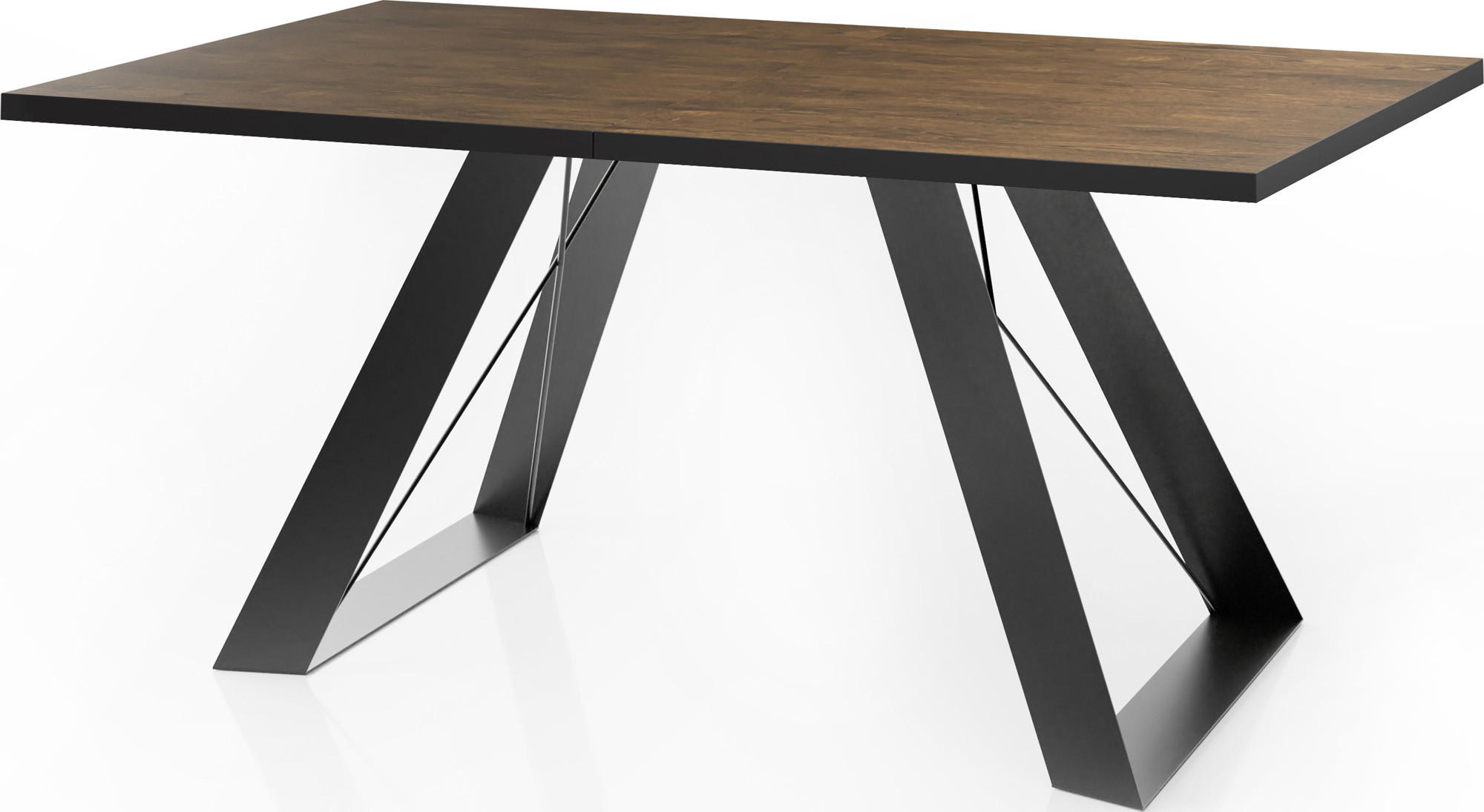 ESSTISCH Colter rechteckig ausziehbar, Lefkas Eiche 160-260/90/76 cm - Alteiche/Schwarz, Holzwerkstoff/Metall (160/90/76cm) - WFL GROUP