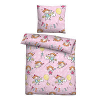 BETTWÄSCHE-GARNITUR Biber Einhorn rose, 135x200 cm + 80x80 cm - Rosa, Textil (135/200cm) - biberna