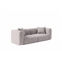 SOFA 2-Sitzer, Chenille-Stoff Cremona, Hellgrau, GRETA - Hellgrau, Holz (228/70/89cm) - Kaiser Möbel