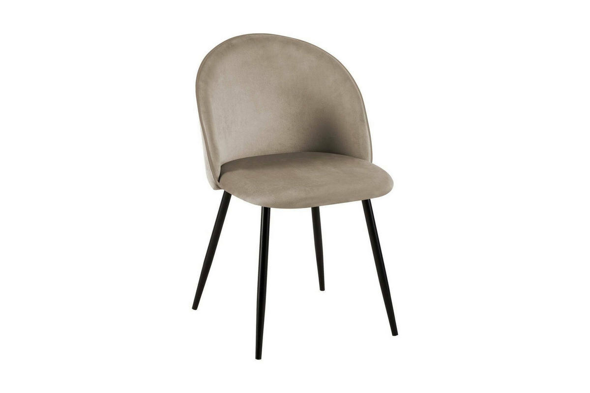 STUHL 4er Set in Metall Sand 53.5x50.5h81.5 - Schwarz, Metall (50.5/81.5/53.5cm) - DMORA