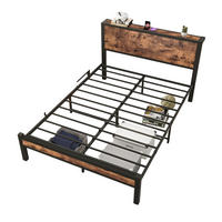 METALLBETT 140/200 cm Braun mit Stauraum - Braun, Metall (140/200cm) - Oxeza
